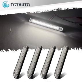 img 4 attached to 🚤 TCTAuto 6" White Marine Boat LED Utility Strip Lights Bar 21LEDs Surface Mount - Pack of 4
