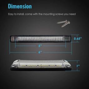 img 2 attached to 🚤 TCTAuto 6" White Marine Boat LED Utility Strip Lights Bar 21LEDs Surface Mount - Pack of 4