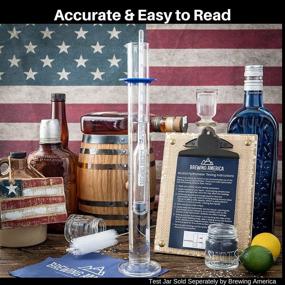 img 1 attached to 🌙 Pro Series Traceable Alcohol Hydrometer Tester 0-200 Proof & Tralle - Made in America for Distilling Moonshine & Proofing Distilled Spirits