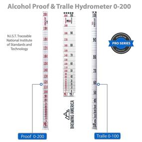 img 3 attached to 🌙 Pro Series Traceable Alcohol Hydrometer Tester 0-200 Proof & Tralle - Made in America for Distilling Moonshine & Proofing Distilled Spirits