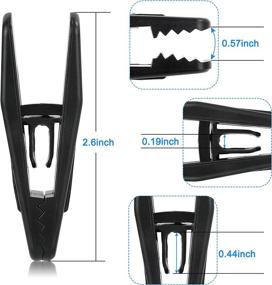 img 2 attached to 👖 Tinfol Black Plastic Hanger Clips: 40 Pack Pants Hanger Clips for Slim-line Clothes Hangers - Strong Pinch Grip & Finger Clips for Velvet Hangers