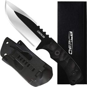 img 4 attached to 🔪 Oerla TAC DE-0014 Camping and Outdoor Fixed Blade Knife - 420HC Stonewashed Stainless Steel Field Knife with G10 Handle, Waist Clip, EDC Kydex Sheath (Black)