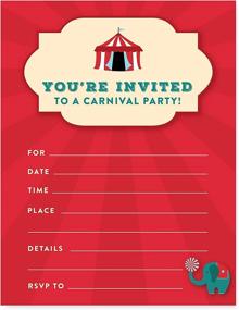 img 3 attached to 🎪 Andaz Press Carnival Circus Birthday Collection: 20-Pack Blank Invitations with Envelopes for the Perfect Celebration