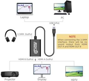 img 1 attached to 💻 UNSTINCER USB 3.0 двойной HDMI адаптер: расширение дисплея с стерео выходом для Windows, ChromeBook, MacBook