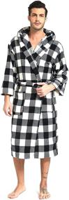 img 4 attached to 🌙 Ultra-Soft MOONSIROLI Flannel Classic Bathrobe in Chic BlackWhite Design: An Ideal Luxury Experience!