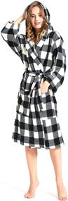 img 3 attached to 🌙 Ultra-Soft MOONSIROLI Flannel Classic Bathrobe in Chic BlackWhite Design: An Ideal Luxury Experience!