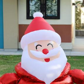 img 1 attached to 5-Foot Smiley Santa Claus Christmas Inflatable Outdoor Decoration with LED Lights for Yard, Garden - Holiday, Party, Xmas Clearance