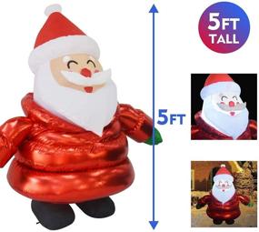 img 2 attached to 5-Foot Smiley Santa Claus Christmas Inflatable Outdoor Decoration with LED Lights for Yard, Garden - Holiday, Party, Xmas Clearance