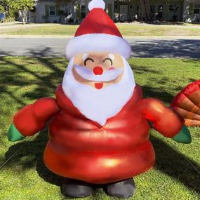 img 4 attached to 5-Foot Smiley Santa Claus Christmas Inflatable Outdoor Decoration with LED Lights for Yard, Garden - Holiday, Party, Xmas Clearance