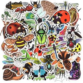 img 3 attached to 🐞 QTL Bug Stickers: Fun Waterproof Insect Stickers for Kids, Teens, and Water Bottles - Set of 50 Vinyl Stickers