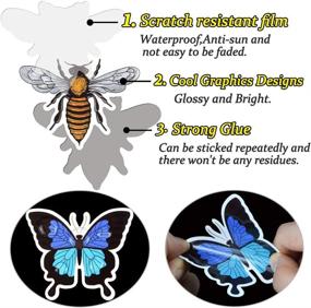 img 1 attached to 🐞 QTL Bug Stickers: Fun Waterproof Insect Stickers for Kids, Teens, and Water Bottles - Set of 50 Vinyl Stickers