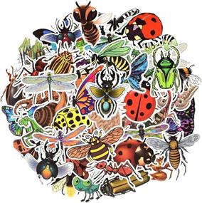 img 4 attached to 🐞 QTL Bug Stickers: Fun Waterproof Insect Stickers for Kids, Teens, and Water Bottles - Set of 50 Vinyl Stickers