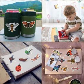 img 2 attached to 🐞 QTL Bug Stickers: Fun Waterproof Insect Stickers for Kids, Teens, and Water Bottles - Set of 50 Vinyl Stickers