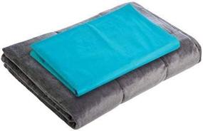 img 1 attached to 🛏️ Sharper Image Weighted Blanket Duvet Cover - Small Size, Teal, Ideal for 6-10lb Blankets (41” x 60”)