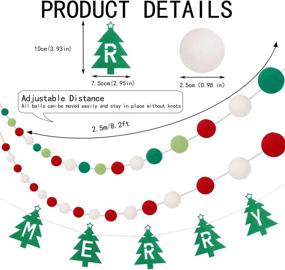 img 3 attached to Christmas Felt Ball Garland | Holiday Felt Banner for Christmas Tree | Pom Pom Garland | Festive Christmas Decoration