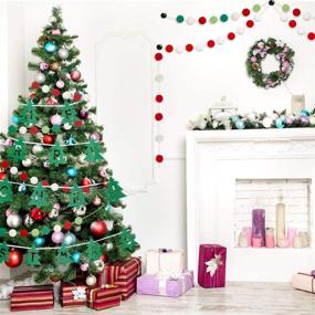 img 2 attached to Christmas Felt Ball Garland | Holiday Felt Banner for Christmas Tree | Pom Pom Garland | Festive Christmas Decoration