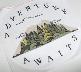 img 2 attached to 🌍 Explore the Unknown with Adventure Awaits Cross Stitch Kit - 14 Count White Aida, 12.6" x 12.3" Hand Embroidery Set - DIY Handmade Decor