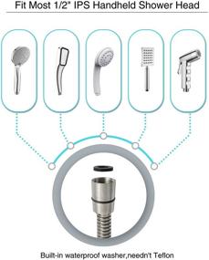 img 2 attached to 🚿 Замена очень длинного душевого шланга PHASAT 138 дюймов - продление из нержавеющей стали, защитное покрытие "Щетка никель" (A3107N-3.5)