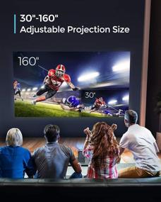img 3 attached to 🎥 1080P Video Projector with 160-inch Display, Dser Portable Mini Projector | 60,000Hrs LED, 150ANSI 4000 Lumens | Home Theater Movie Projector Compatible with Fire TV, Laptops, PC, PS4 | HDMI, USB Supported