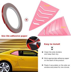 img 1 attached to Danti For 2010-2015 Camaro LS LT RS SS GTS Quarter Side Window Scoop Louvers ABS Window Cover Vent Lambo Style Pink (2Pcs)