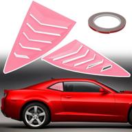 danti for 2010-2015 camaro ls lt rs ss gts quarter side window scoop louvers abs window cover vent lambo style pink (2pcs) logo
