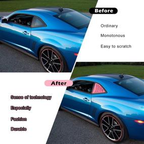 img 3 attached to Данти для Chevrolet Camaro LS LT RS SS GTS 2010-2015, крышки боковых квартальных окон вентиляционные накладки, ламбо-стиль, розовые (2 шт.)