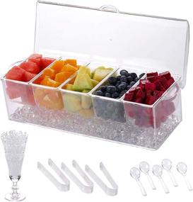 img 4 attached to 🧊 Ice Chilled Condiment Server with Compartments: Keep Your Condiments Fresh and Cold!