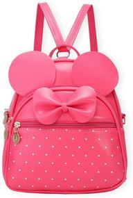 img 4 attached to Girls Bowknot Leather Backpack Black Women's Handbags & Wallets in Fashion Backpacks