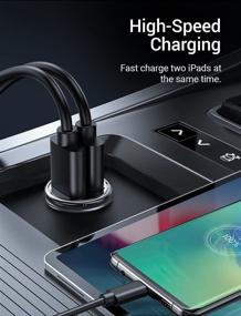 img 1 attached to AINOPE 4.8A All Metal Car Charger Adapter – Dual Port USB Car Charger for iPhone 🔌 13/12/11 pro/x/7/6, iPad Air 2/Mini 3, Note 9/Galaxy S10/S9/S8 in Sliver - Compact and Efficient Charging Solution