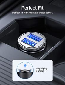 img 2 attached to AINOPE 4.8A All Metal Car Charger Adapter – Dual Port USB Car Charger for iPhone 🔌 13/12/11 pro/x/7/6, iPad Air 2/Mini 3, Note 9/Galaxy S10/S9/S8 in Sliver - Compact and Efficient Charging Solution