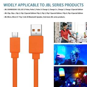 img 2 attached to 🔌 JAINTA Fast Power Charging USB Cable Cord for JBL Wireless Bluetooth Speaker Earphone Headphone - 3.3FT &amp; Orange
