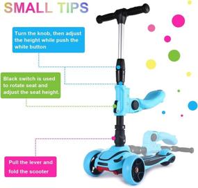 img 2 attached to 🛴 EATAO Kick Scooter for Children with LED Flashing Wheels, Adjustable Height, Extra Wide Deck - Ideal Gifts for Boys or Girls