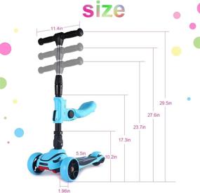 img 1 attached to 🛴 EATAO Kick Scooter for Children with LED Flashing Wheels, Adjustable Height, Extra Wide Deck - Ideal Gifts for Boys or Girls