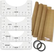 👕 t-shirt alignment ruler heat resistant tape & ptfe teflon transfer sheet bundle - 4 rulers, 2 rolls heat resistant tape, 3 packs ptfe teflon sheet, and 1 tape measure included logo