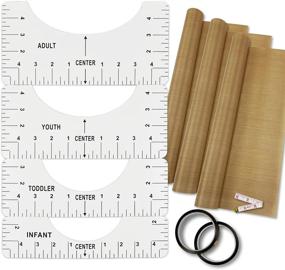 img 4 attached to 👕 T-Shirt Alignment Ruler Heat Resistant Tape & PTFE Teflon Transfer Sheet Bundle - 4 Rulers, 2 Rolls Heat Resistant Tape, 3 Packs PTFE Teflon Sheet, and 1 Tape Measure Included