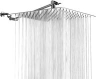 🚿 10-inch high pressure rainfall shower head with 11-inch arm - full body coverage and small silicone nozzles - universal fit for high and low water flow showers logo