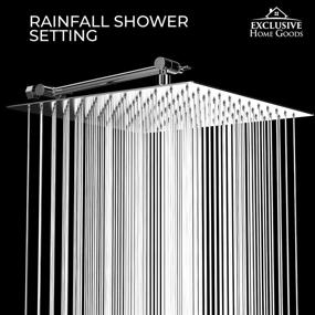 img 2 attached to 🚿 10-Inch High Pressure Rainfall Shower Head with 11-Inch Arm - Full Body Coverage and Small Silicone Nozzles - Universal Fit for High and Low Water Flow Showers