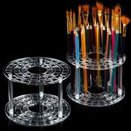🖌️ organize your art supplies with 2 sets of 49 hole pencil brush holders - clear acrylic pen stand for desk display and storage logo
