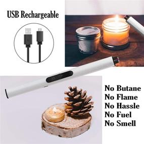 img 1 attached to USB Rechargeable Flameless Electric Arc Candle Lighter for Candle BBQ Grill Fireworks Cooking