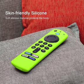 img 1 attached to 🌟 LEFXMOPHY Green Glow in Dark Silicone Protective Sleeve Cover for FireTVstick (3rd Generation) 2021 Release Voice Remote - Compatible with Alexa Voice Remote 3rd Gen