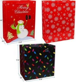 img 2 attached to 🎁 Fzopo Christmas Gift Bags Set – 12 Premium Quality Assorted Sizes Gift Bag Pack with Tissue Paper – Includes 3 XL, 3 L, 2 M, 2 S, 2 Bottle Christmas Bags for Gifts