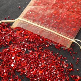 img 4 attached to 💎 Sparkle and Shine with 4000-Piece Bling Diamond Acrylic Gem Table Scatter Crystals - Perfect Vase Filler for Christmas, Weddings, and Birthdays in Red!