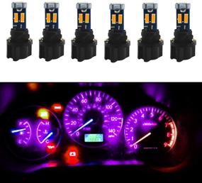 img 4 attached to 🌸 WLJH сверхяркий LED-лампа T5 74 73 79 85 86 с разъемами PC74 Twist - розовое подсветочное освещение для автомобильной панели и приборной панели - набор из 6 штук