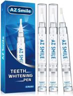 🦷 az smile teeth whitening pen (3 pens): 30+ treatments, no sensitivity gel, travel-friendly whitener, removes stains from drinks, smoking, coffee, wine logo