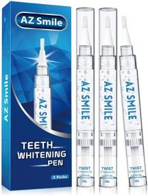 img 4 attached to 🦷 AZ Smile Teeth Whitening Pen (3 Pens): 30+ Treatments, No Sensitivity Gel, Travel-Friendly Whitener, Removes Stains from Drinks, Smoking, Coffee, Wine