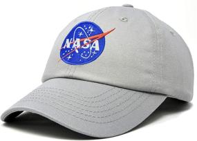 img 1 attached to 🚀 DALIX NASA Hat Baseball Cap: Washed Cotton with Embroidered Logo - Pigment Dyed