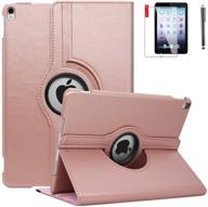 📱 newqiang ipad air 1st case cover - 360 degree rotating stand, auto sleep wake - compatible with model a1474 a1475 a1476 md785ll/a md876ll/a (rose gold) logo