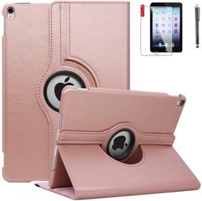 img 4 attached to 📱 NEWQIANG iPad Air 1st Case Cover - 360 Degree Rotating Stand, Auto Sleep Wake - Compatible with Model A1474 A1475 A1476 MD785LL/A MD876LL/A (Rose Gold)