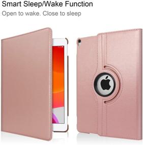 img 1 attached to 📱 NEWQIANG iPad Air 1st Case Cover - 360 Degree Rotating Stand, Auto Sleep Wake - Compatible with Model A1474 A1475 A1476 MD785LL/A MD876LL/A (Rose Gold)