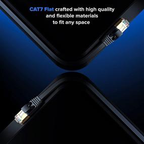 img 1 attached to 🔌 High-Speed Maximm Cat 7 Ethernet Cable 3Ft - 2 Pack, Black | Flat Internet LAN Network Patch Cord with RJ45 Connectors